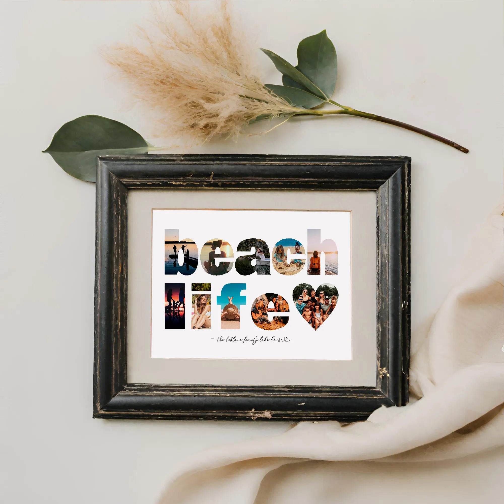 DIY Beach Photo Collage Template Personalized Wall Art