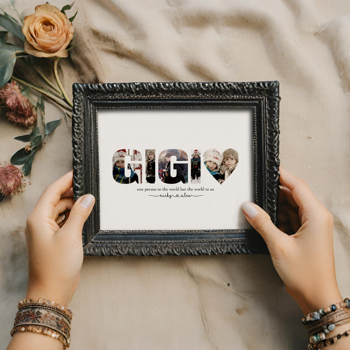Gigi Editable Photo Collage Template DIY Mother's Day Gift by Playful Pixie Studio