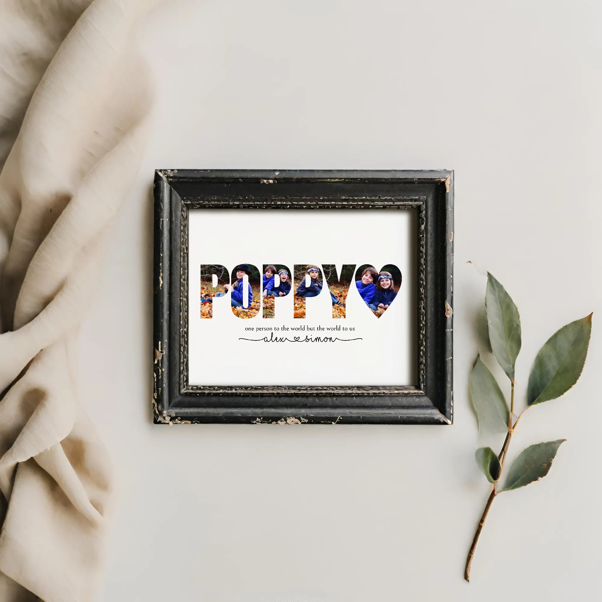 Easy DIY Poppy Photo Collage Personalized Gift for Grampa