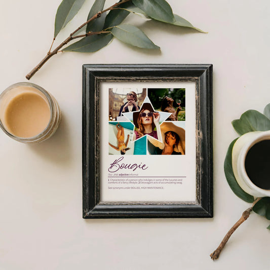 Personalized Boujee Definition Picture Collage Template Photo Gift