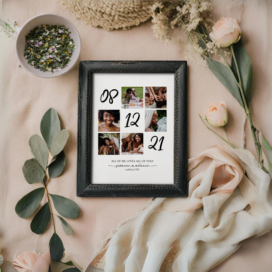 Editable Date Grid Photo Collage Template DIY Gift by Playful Pixie Studio