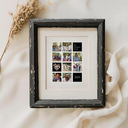 Editable Family Personalized Photo Collage Template