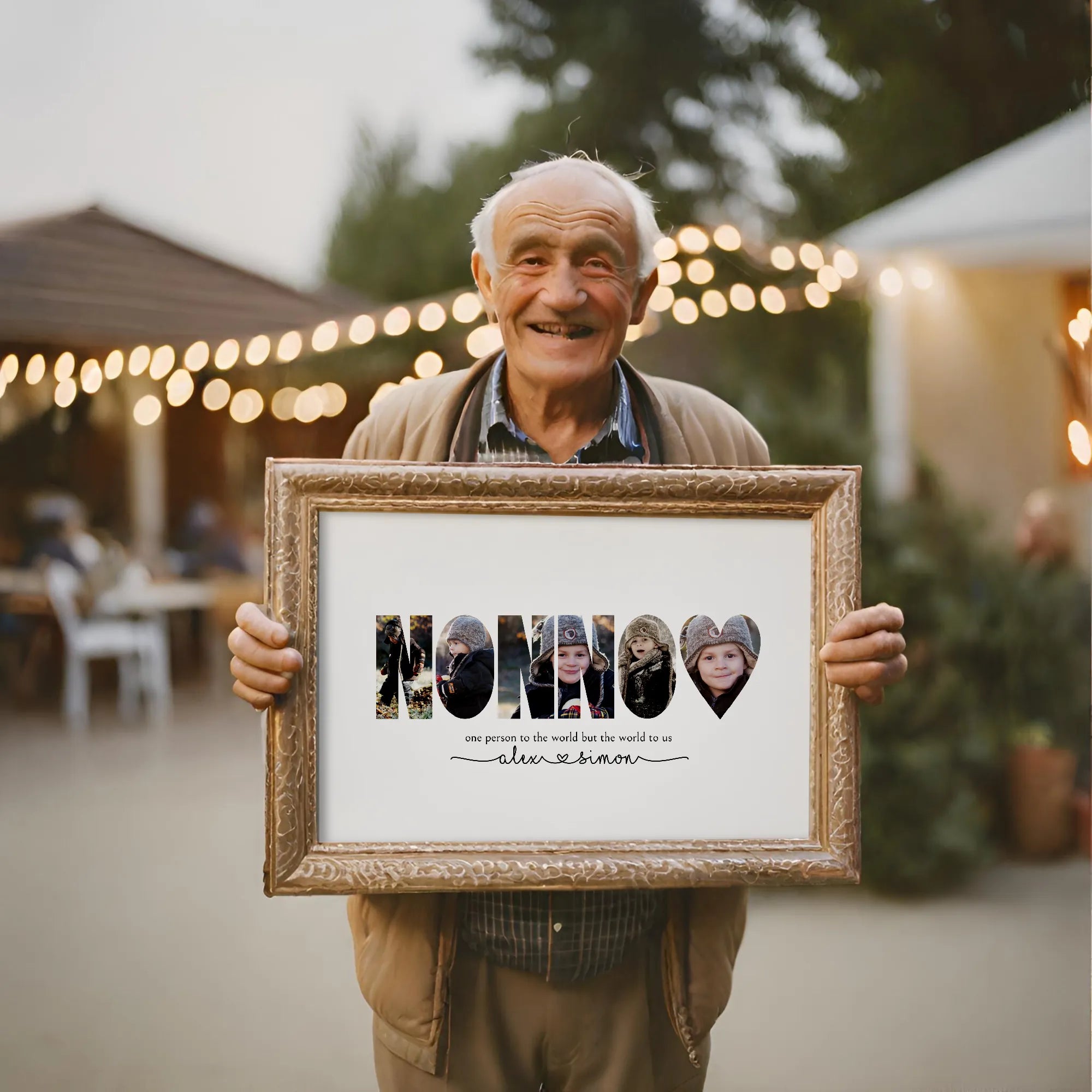 Editable Nonno Photo Collage Template Personalized Wall Art for Grandpa