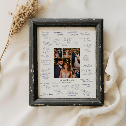 Editable Wedding Guest Book Alternative DIY Photo Collage Sign Template by Playful Pixie Studio