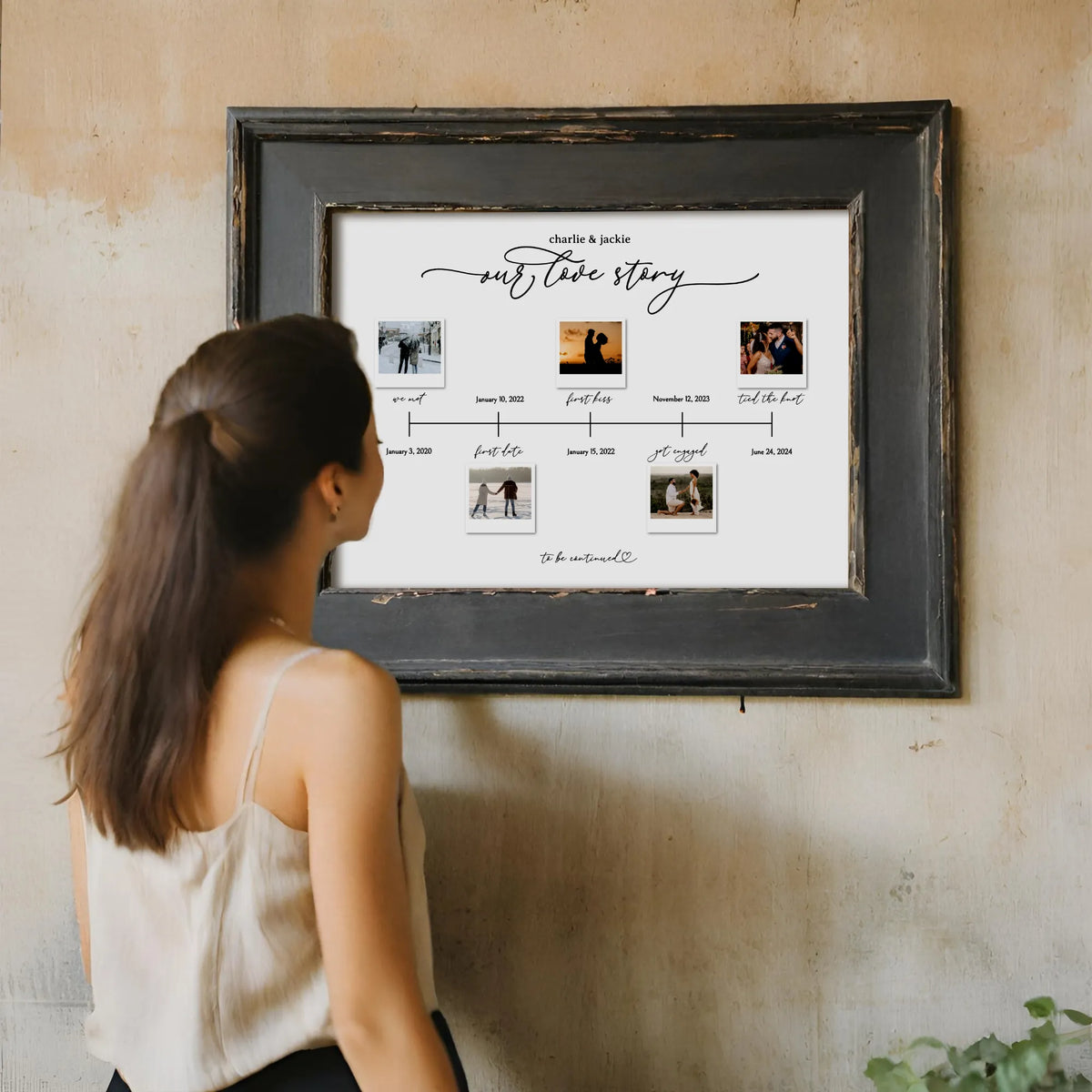 Our Love Story Relationship Photo Collage Template DIY Gift