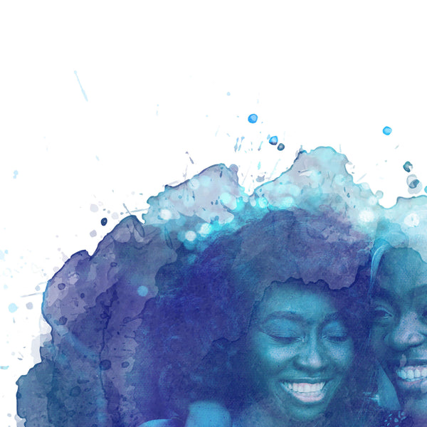Blue Watercolour Portrait