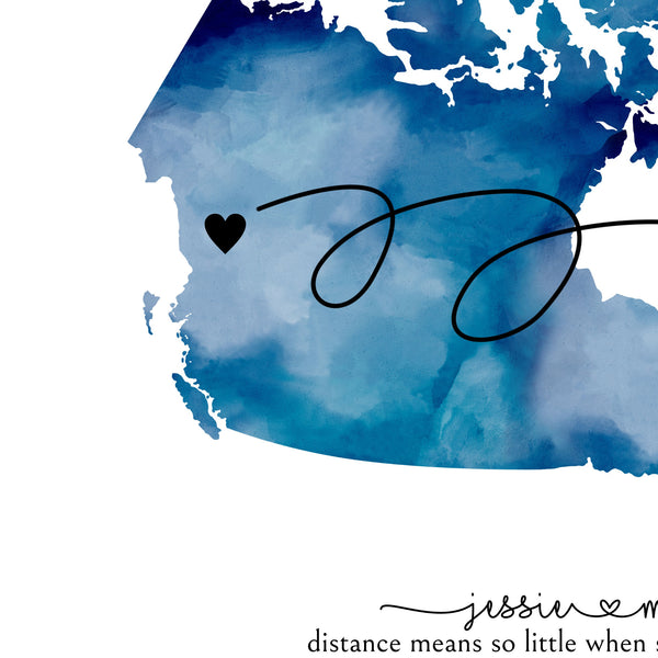 Dark Blue Canada Map Up Close Details