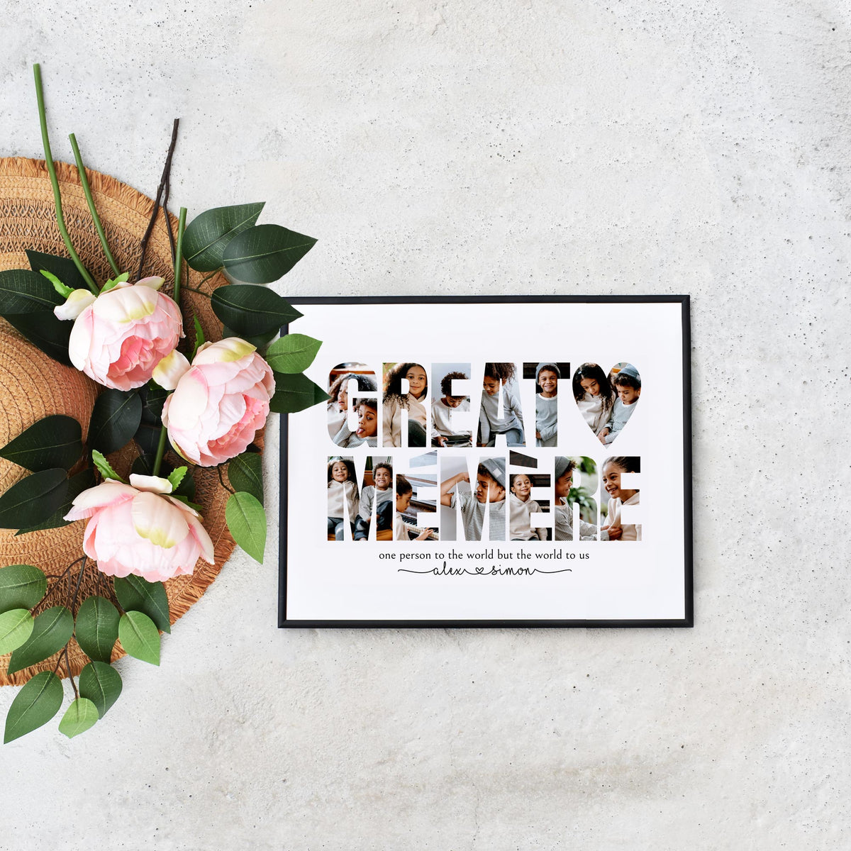 Easy Self Editable Memere Collage Last Minute Holiday Gift for Grandma