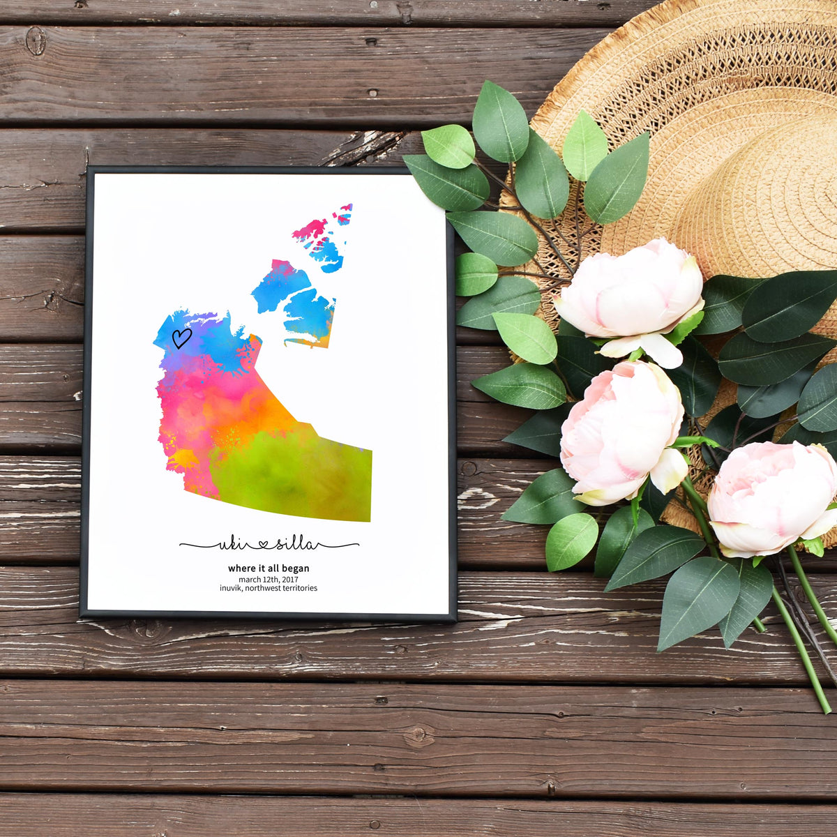 Quick Edit Yourself Northwest Territories Where It All Began Map Template Last Minute Anniversary Gift