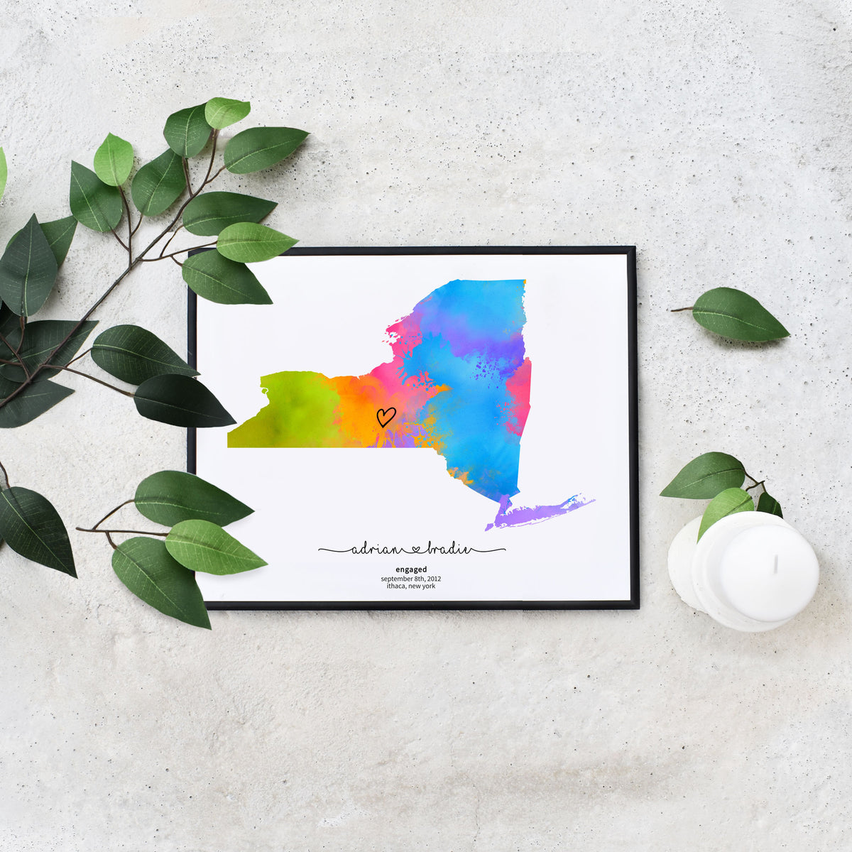 DIY Editable Engagement Map of New York Milestone Template
