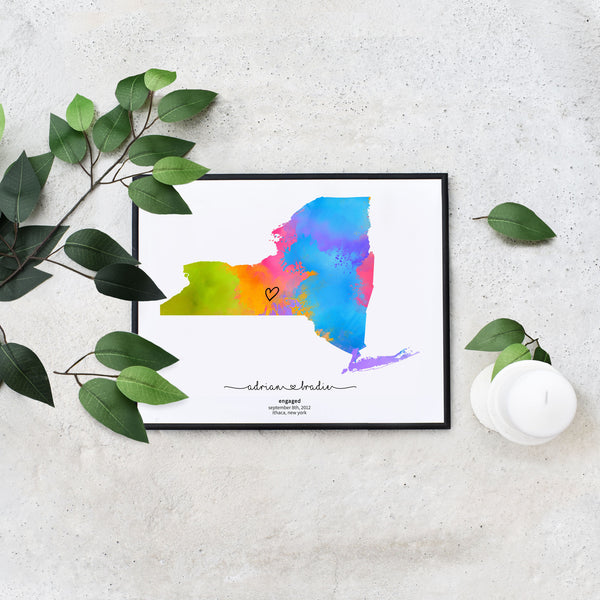 DIY Editable Engagement Map of New York Milestone Template