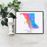 Easy Editable Rainbow British Columbia Map Template by Playful Pixie Studio