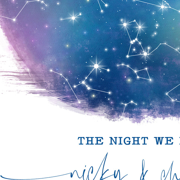 Custom Star Map Blue Sky Up Close