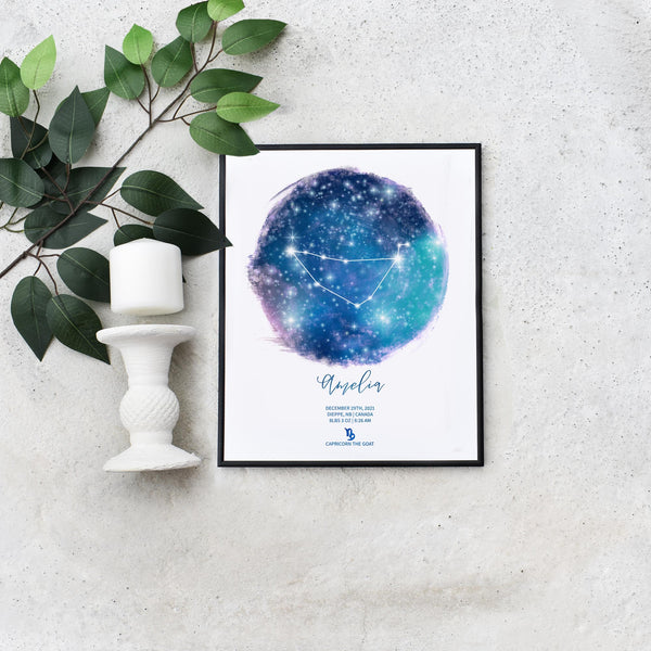 DIY Editable Capricorn Star Sign Last Minute Gift on a Budget