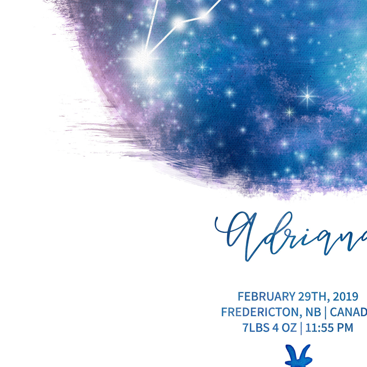 Pisces Template Blue Night Sky Up Close Details
