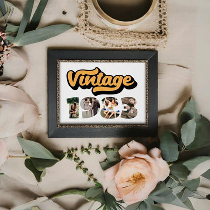 Vintage 1983 Custom Photo Collage Template Personalized Party Sign Decor by Playful Pixie Studio