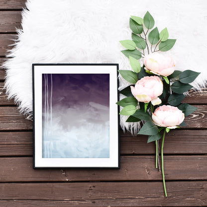 Printable Purple and Blue Abstract Art by Playful Pixie Studio