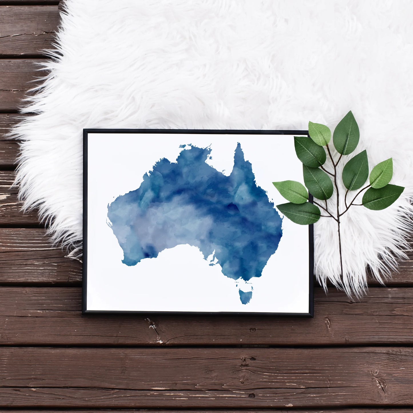 Quick DIY Printable Australia Maps Dark Blue Office Wall Art 