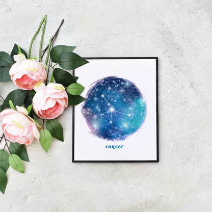 Quick Printable Cancer Star Constellations Home Wall Art Astrology Gifts