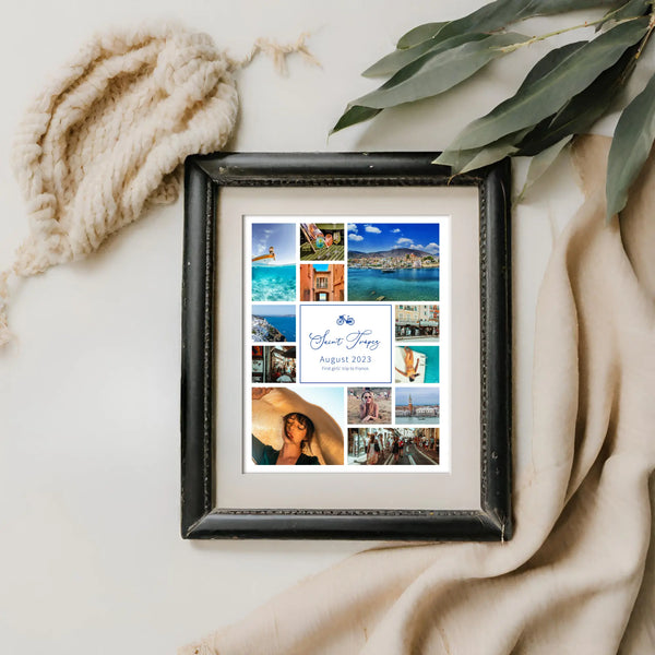 DIY Travel Picture Collage Template Personalized Gift for Traveller