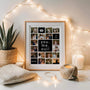 framed you me oui photo collage next to candle and plant