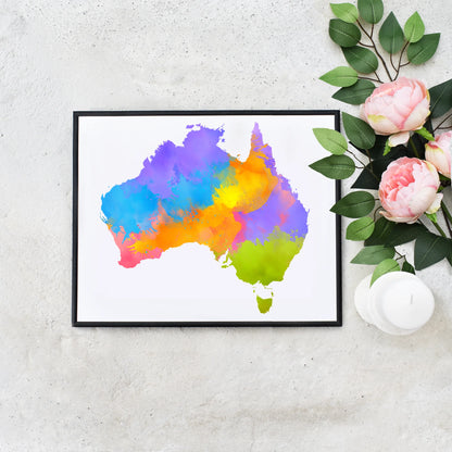 Quick Downloadable Map of Australia Home Decor Wall Art
