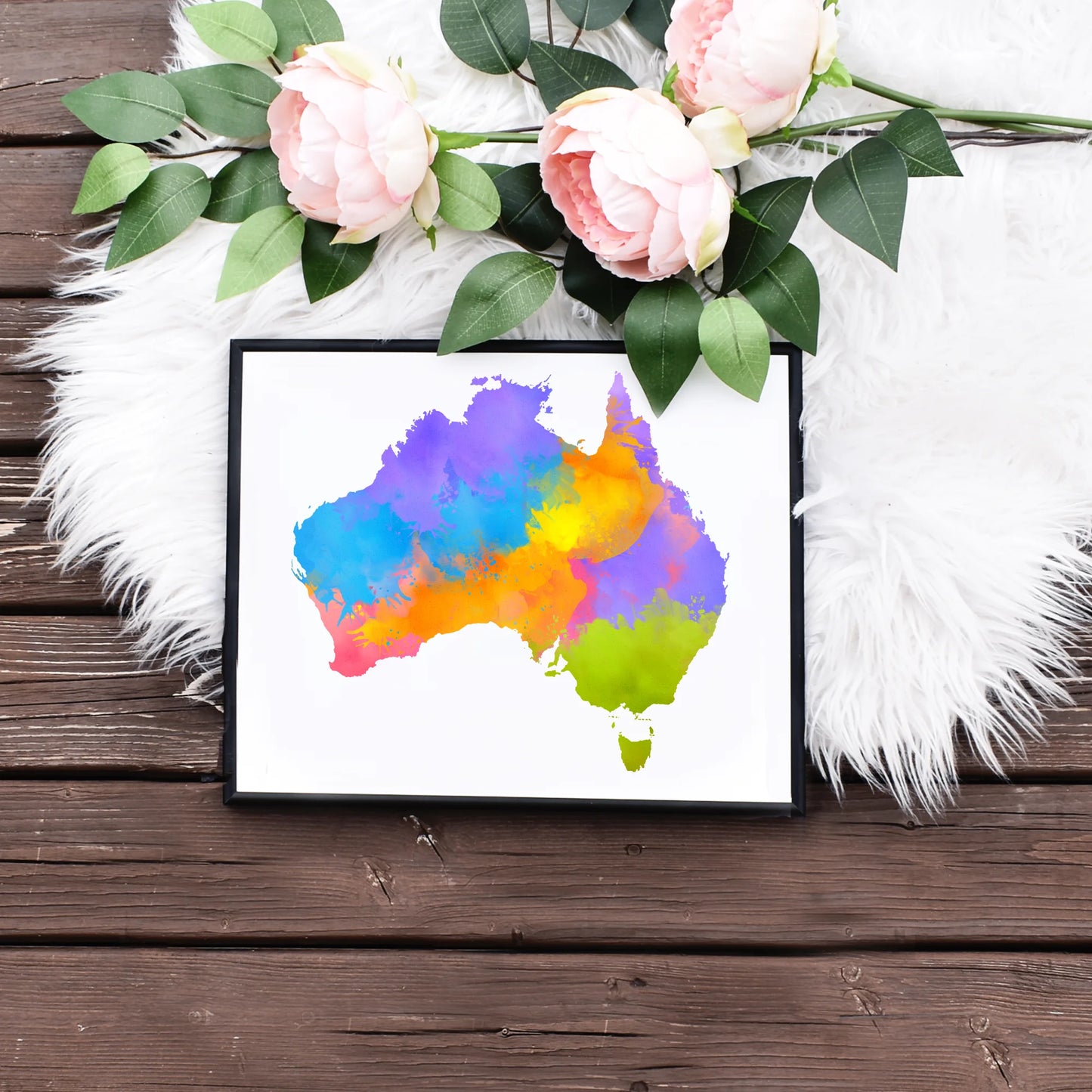 Easy DIY Printable Australia Maps Colorful Large Wall Art Prints