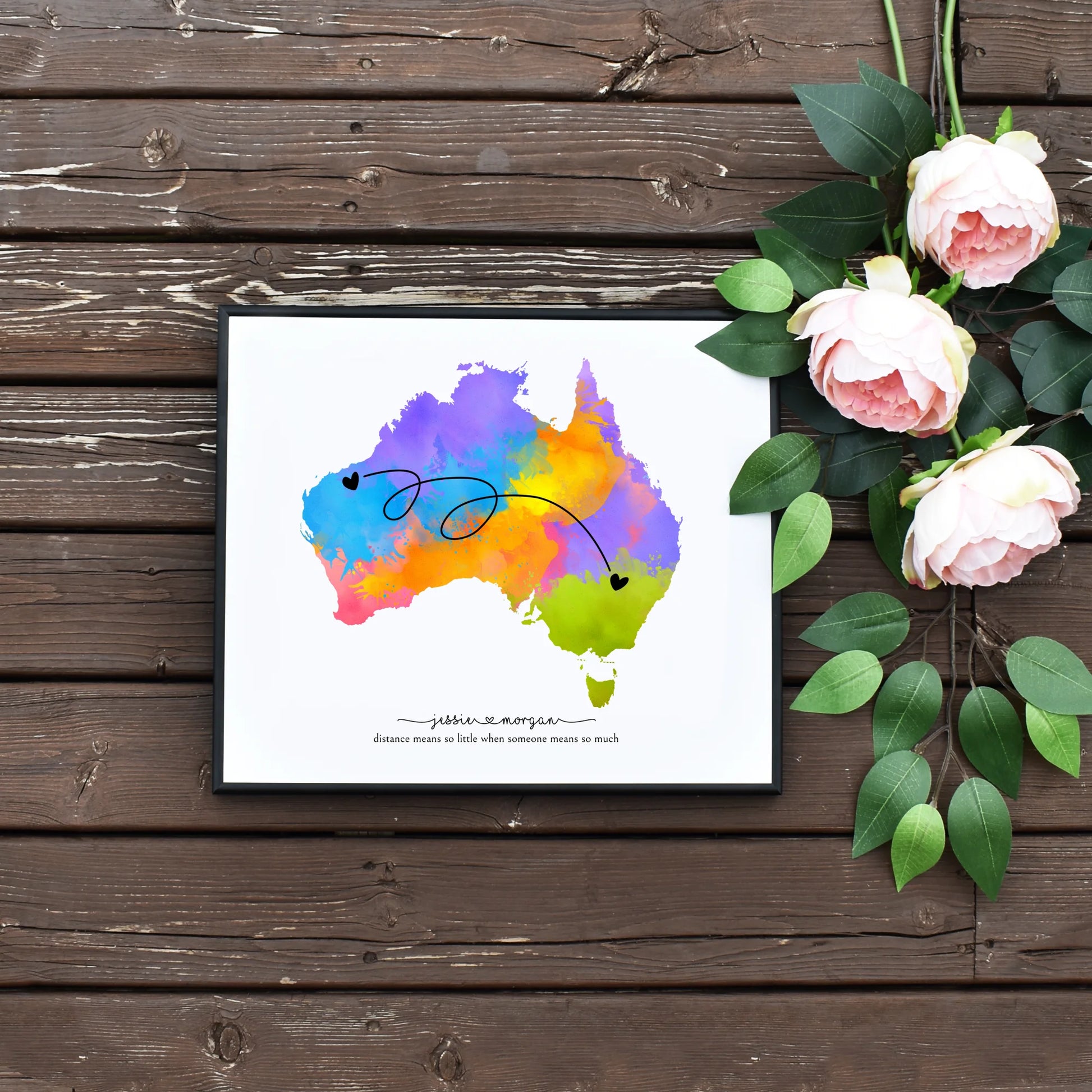 Easy DIY Long Distance Personalized Gift Australia Travel Map Gift Ideas