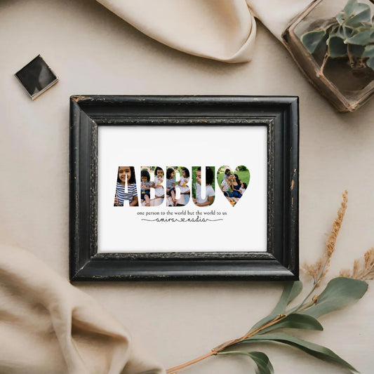 Editable Abbu Photo Collage Template Personalized Gift for Dad by Playful Pixie Studio