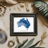 Navy Australia Map Editable Map Long Distance Relationship Gift