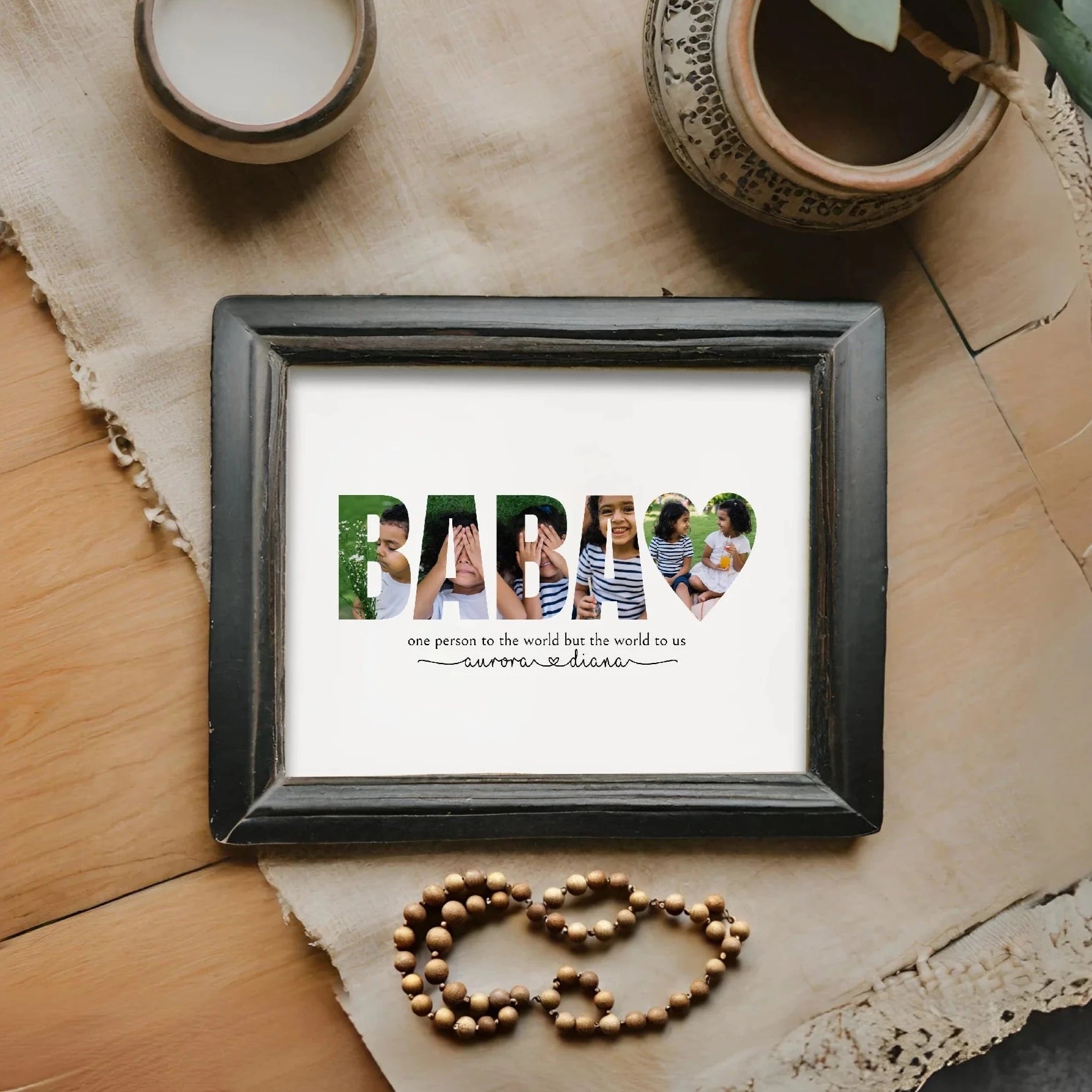 Editable Baba Photo Collage Template Personalized Gift by Playful Pixie Studio