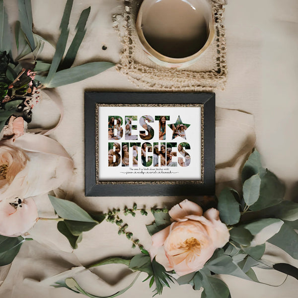 DIY Best Bitches Editable Picture Collage Template Personalized Sister Gift from Sister