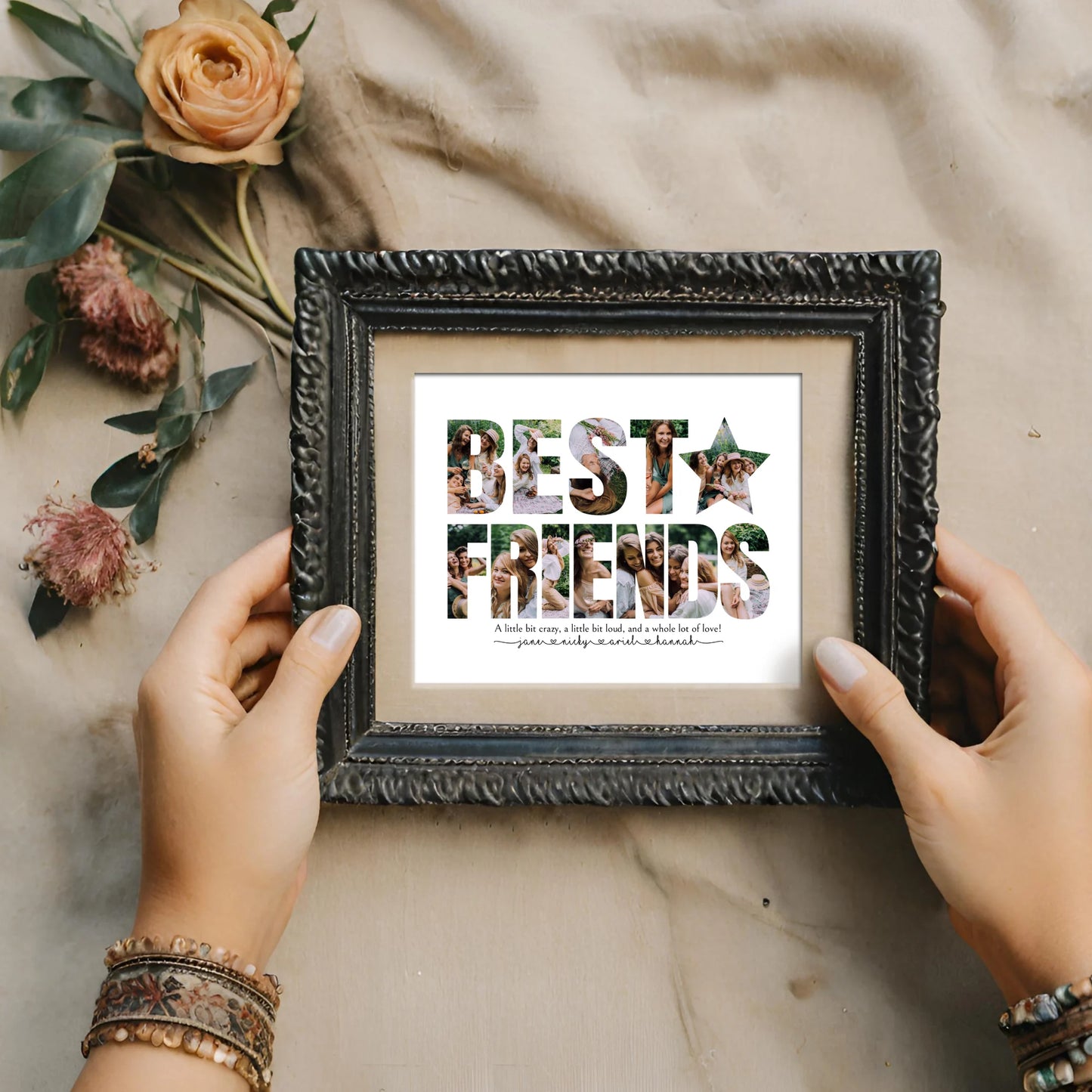 DIY Best Friends Personalized Photo Collage Last Minute Gift for Best Friend