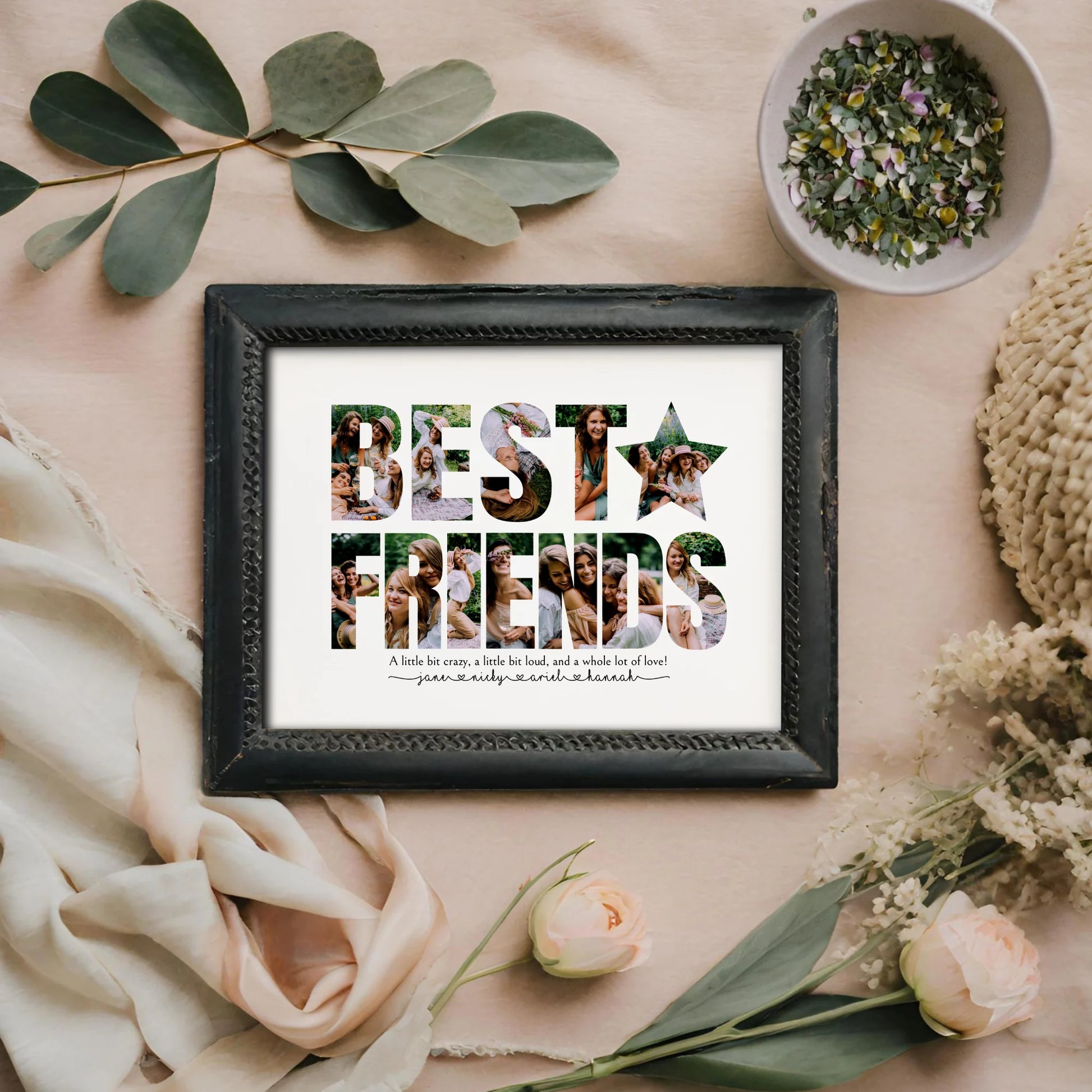 Editable Best Friends Photo Collage Template by Playful Pixie Studio