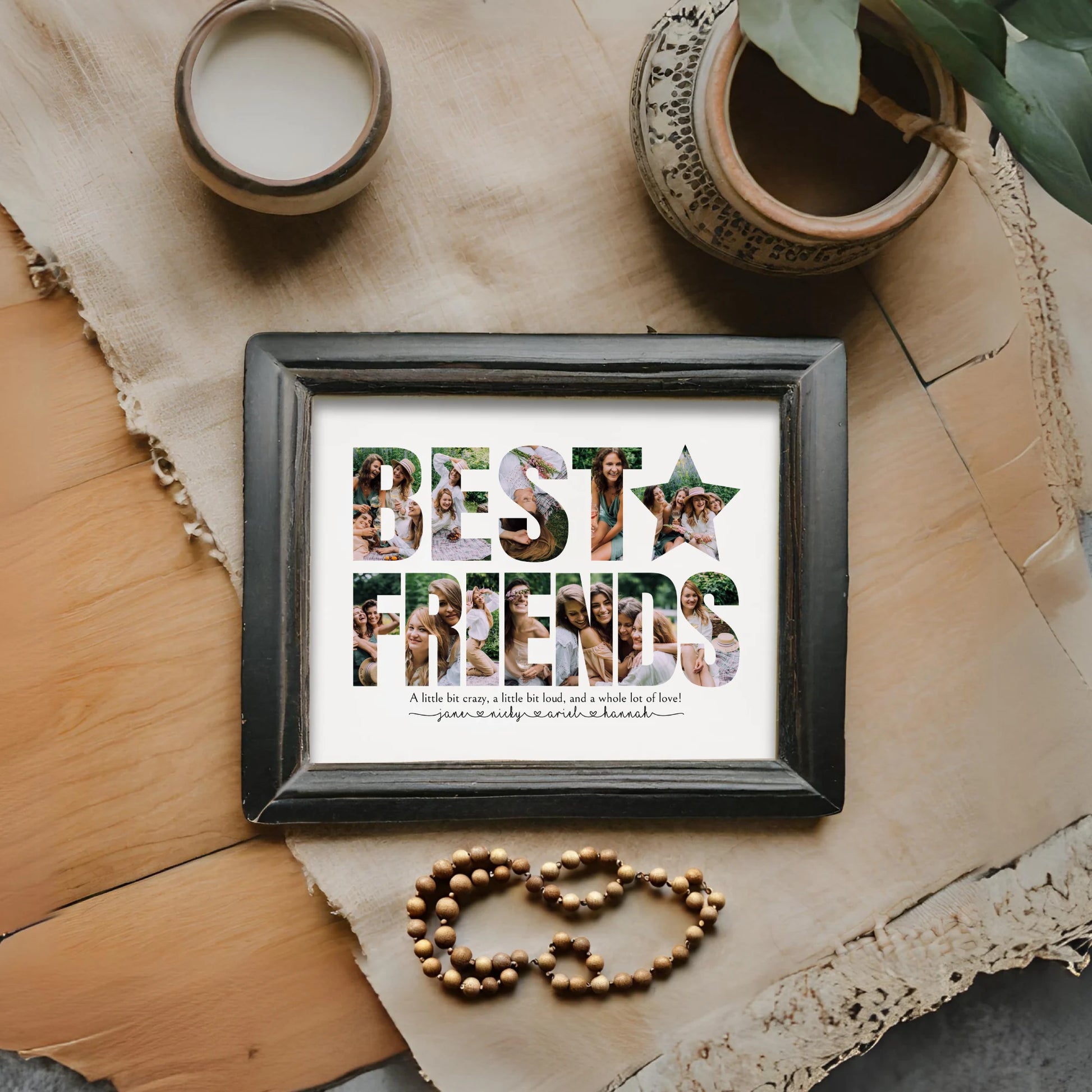Best Friends DIY Picture Collage Template Personalized Birthday Gift