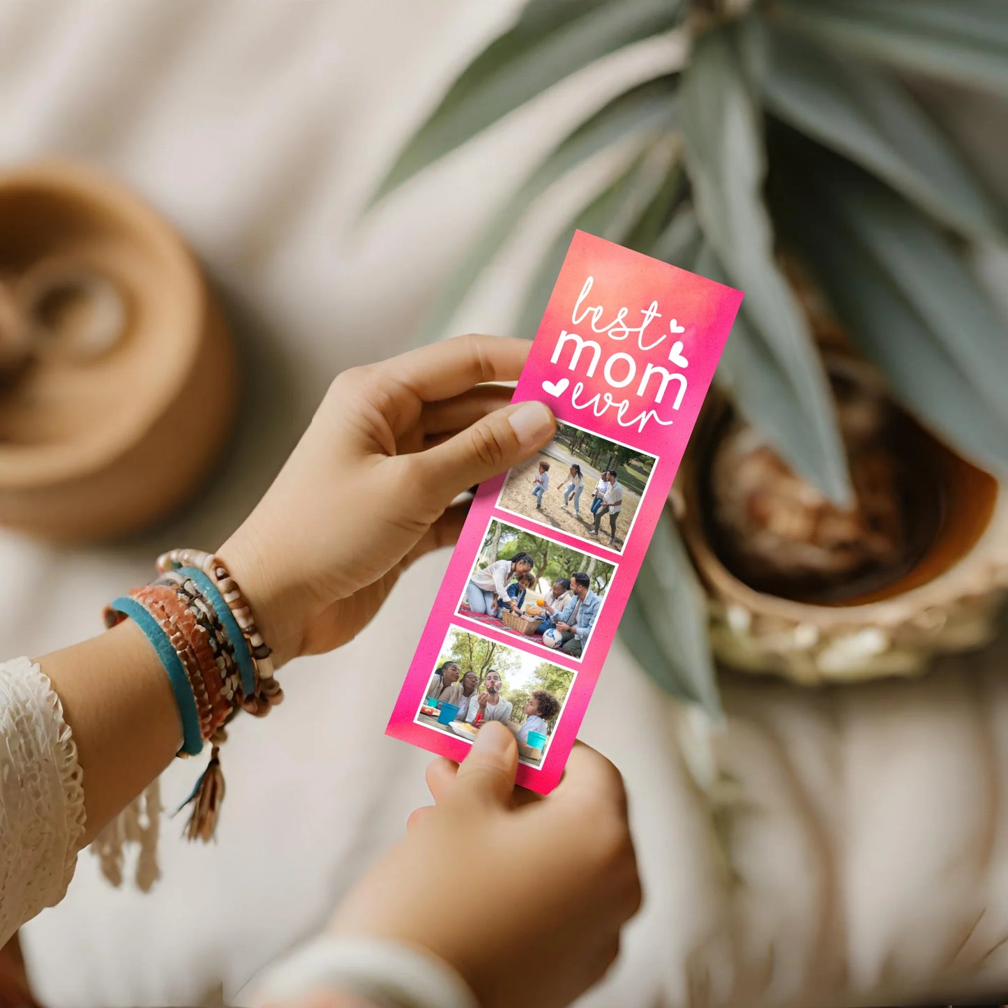 Best Mom Ever Editable Bookmark Template Photo Collage Gift for Mommy