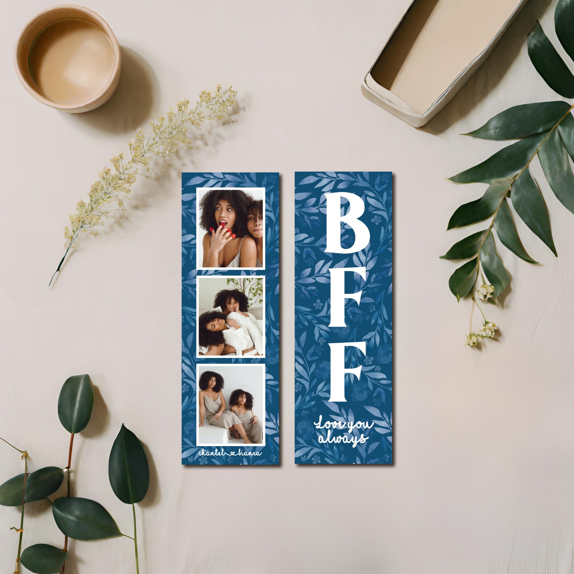 DIY Bestie Photo Bookmark Template Last Minute Gift for BFF