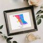 Editable Rainbow British Columbia Map