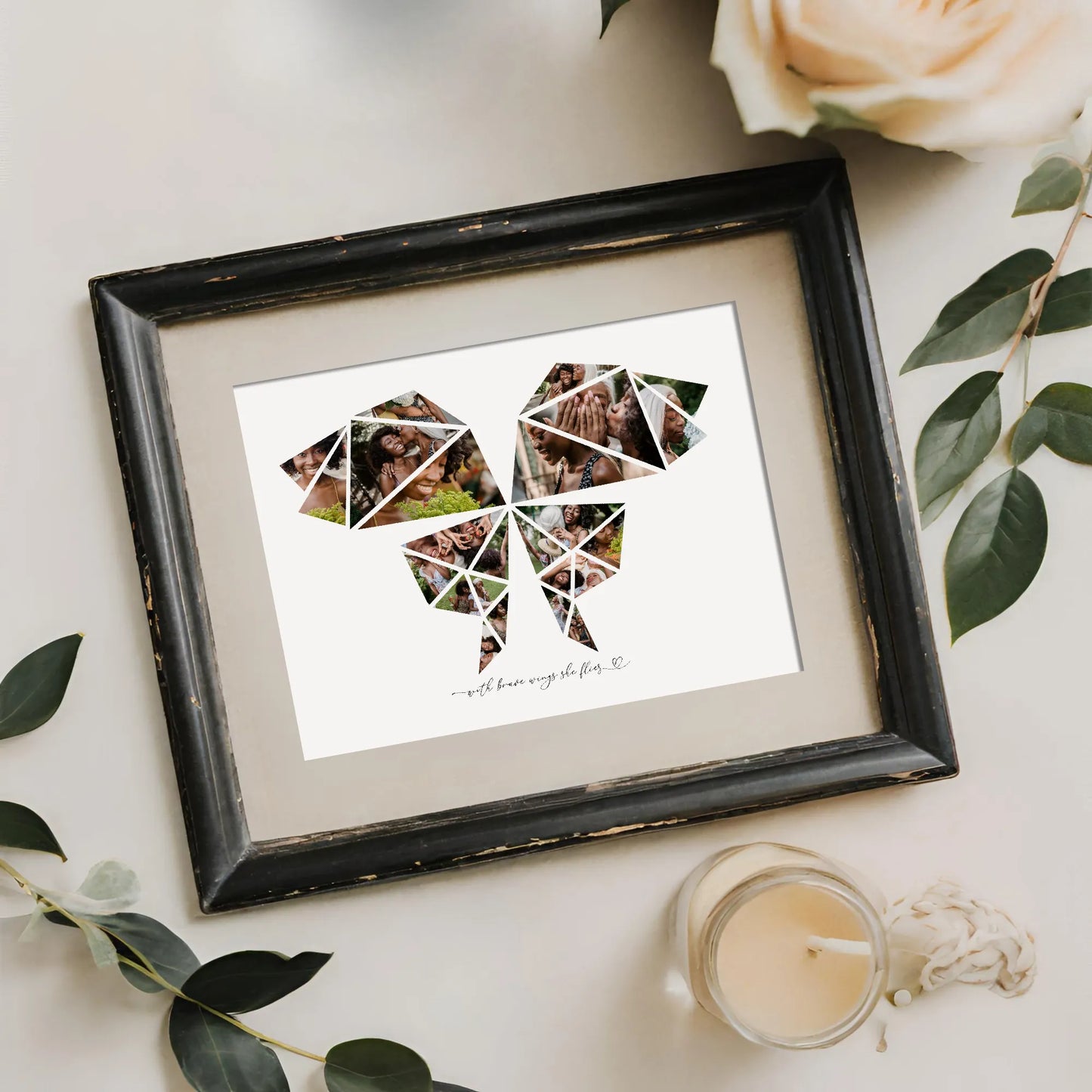 Editable Butterfly Collage Template Personalized Gift for Best Friend