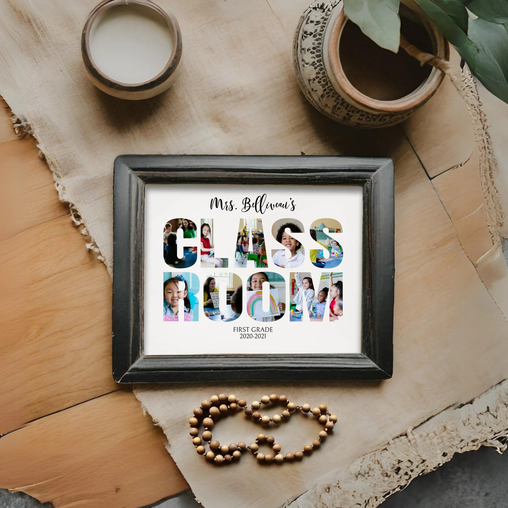 DIY Classroom Photo Collage Template Personalized Gift for Teacher
