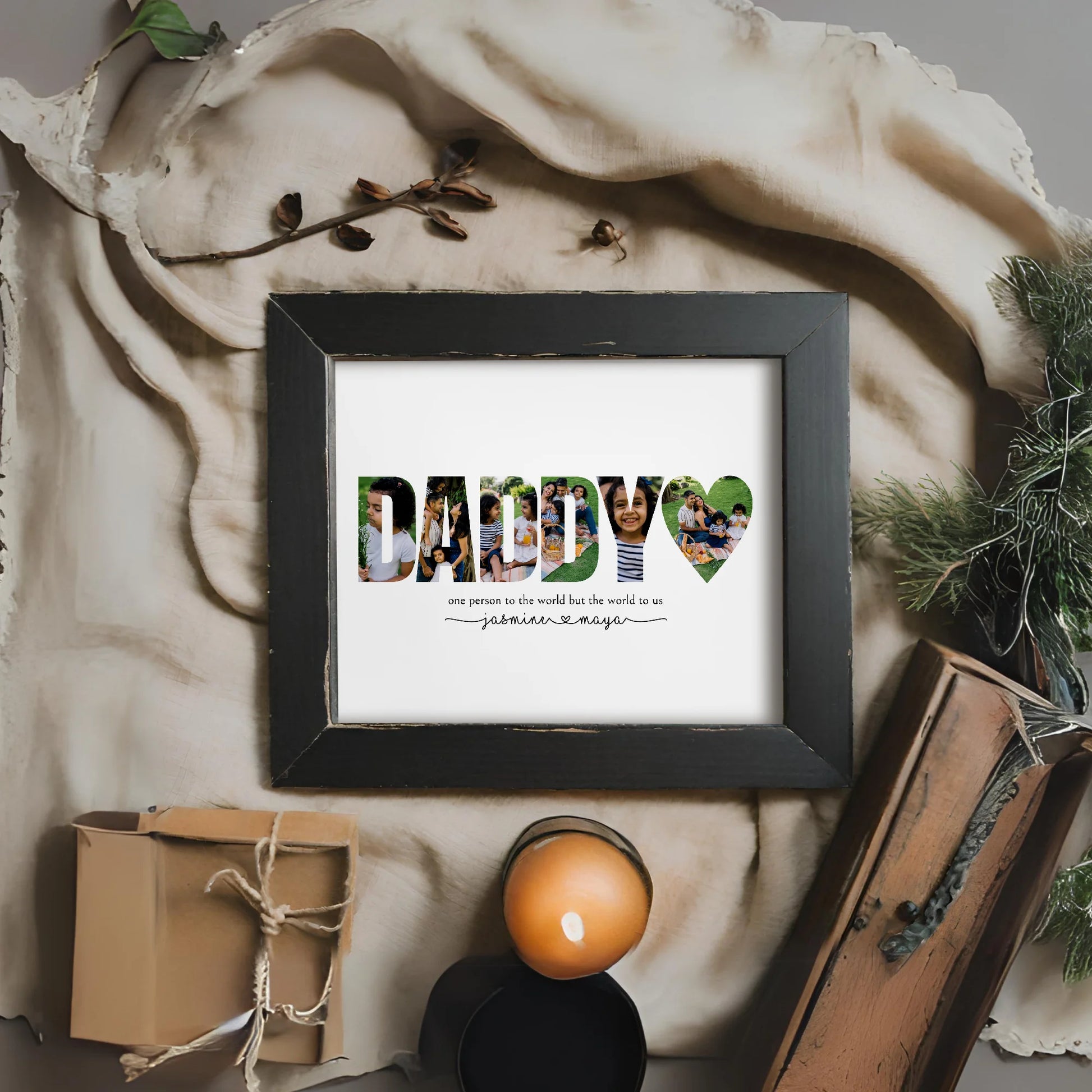 Editable Daddy Photo Collage Template Personalized Gift by Playful Pixie Studio