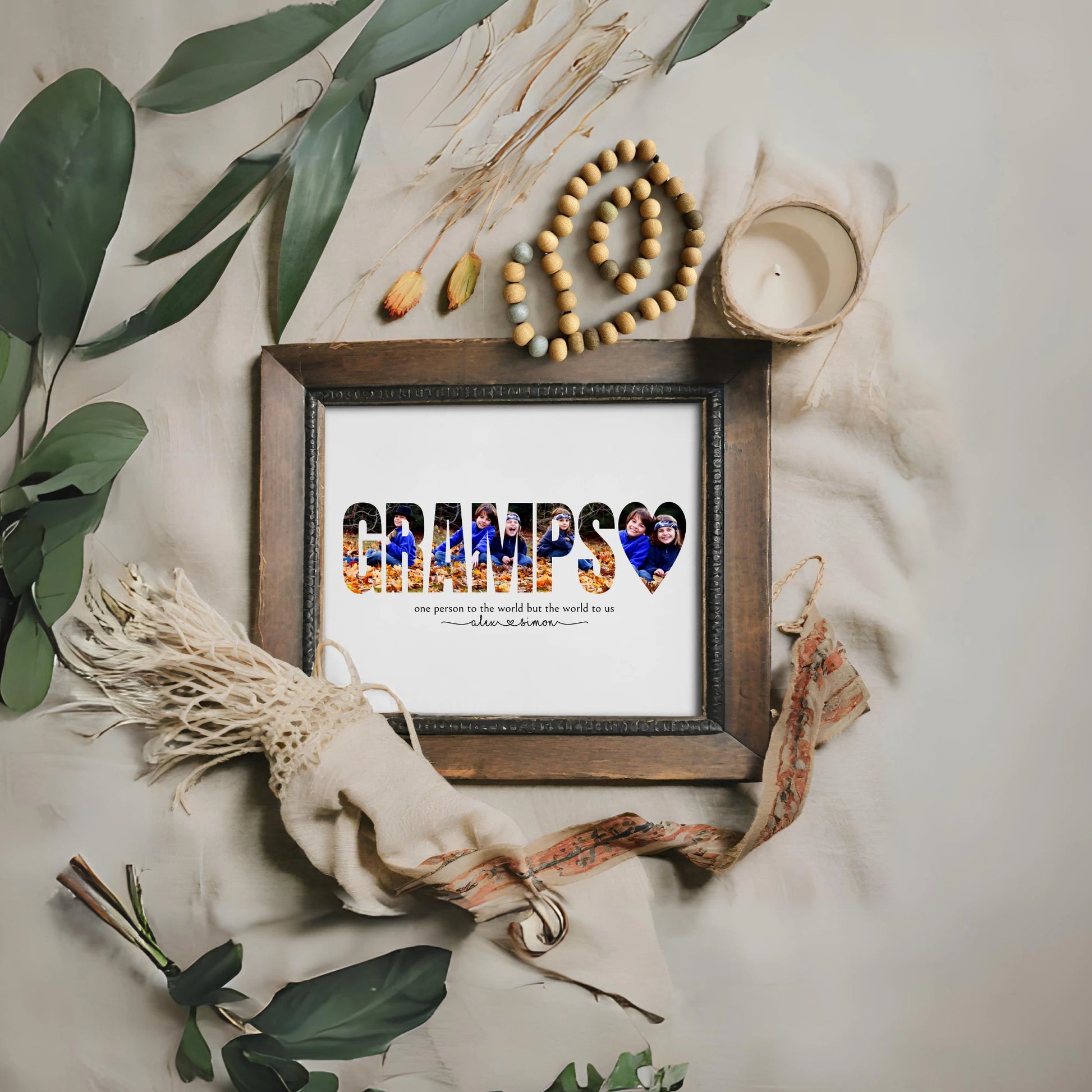 DIY Gramps Photo Collage Personalized Fathers Day Gift for Grandpa on a Budget