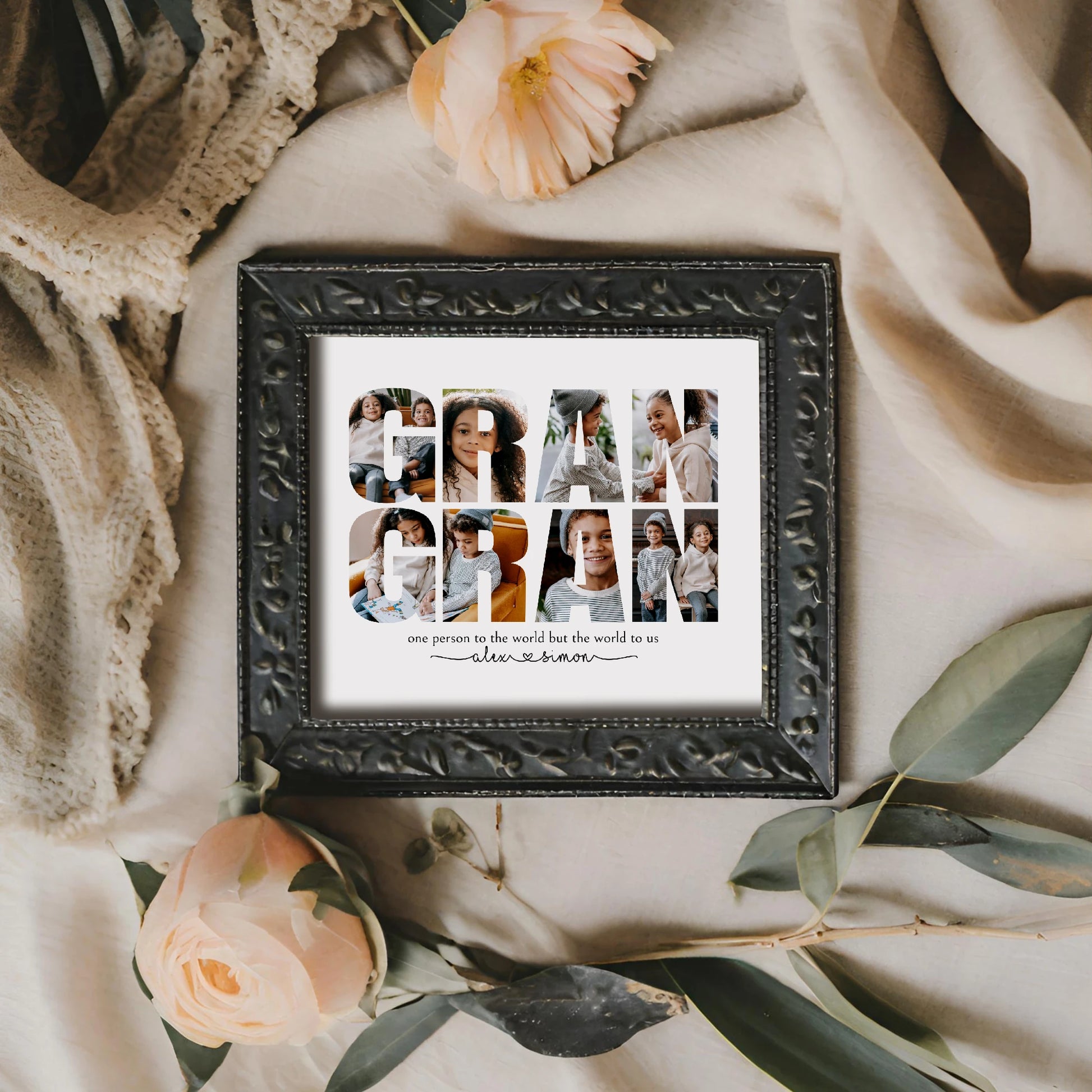Quick Self Editable GranGran Photo Collage Last Minute Christmas Gift on a Budget
