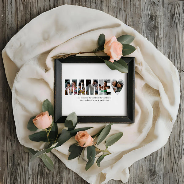 Mamie Editable Photo Collage Template DIY Gift for Mom by Playful Pixie Studio