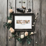 DIY Mrs N Mrs Photo Collage Template Personalized Housewarming Gift for Couple