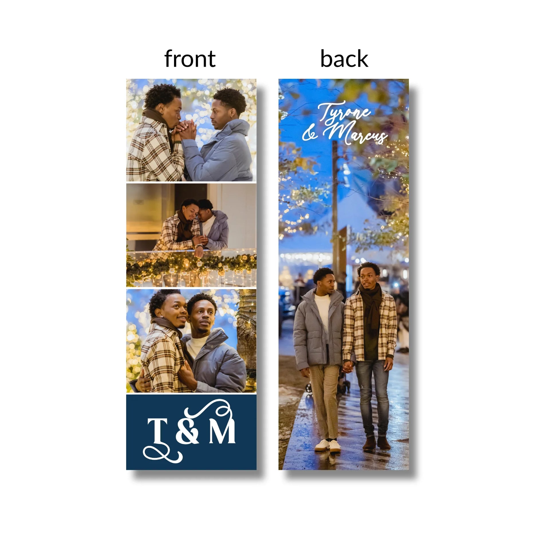Photo Bookmark Editable Template Front and Back