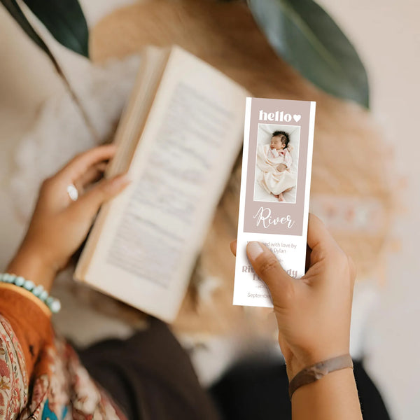 DIY Birth Announcement Photo Bookmark Template