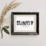 Framed grammy photo collage template next to branch