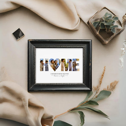 Personalized Home Picture Collage Template Housewarming Gift for Couple