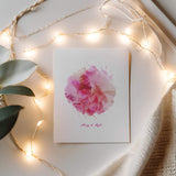 pink watercolour portrait surrounded by string lights